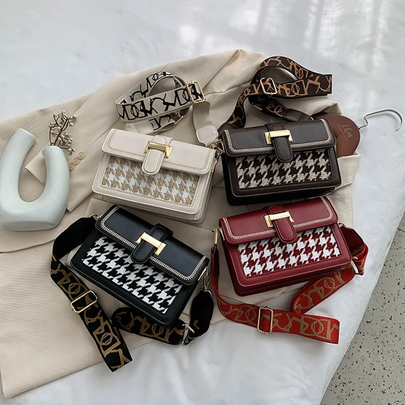 Bolsa de luxo feminina com design em lã, bolsa quadrada de ombro em couro pu, bolsa mensageiro de marca elegante, bolsa de celul Slika 1