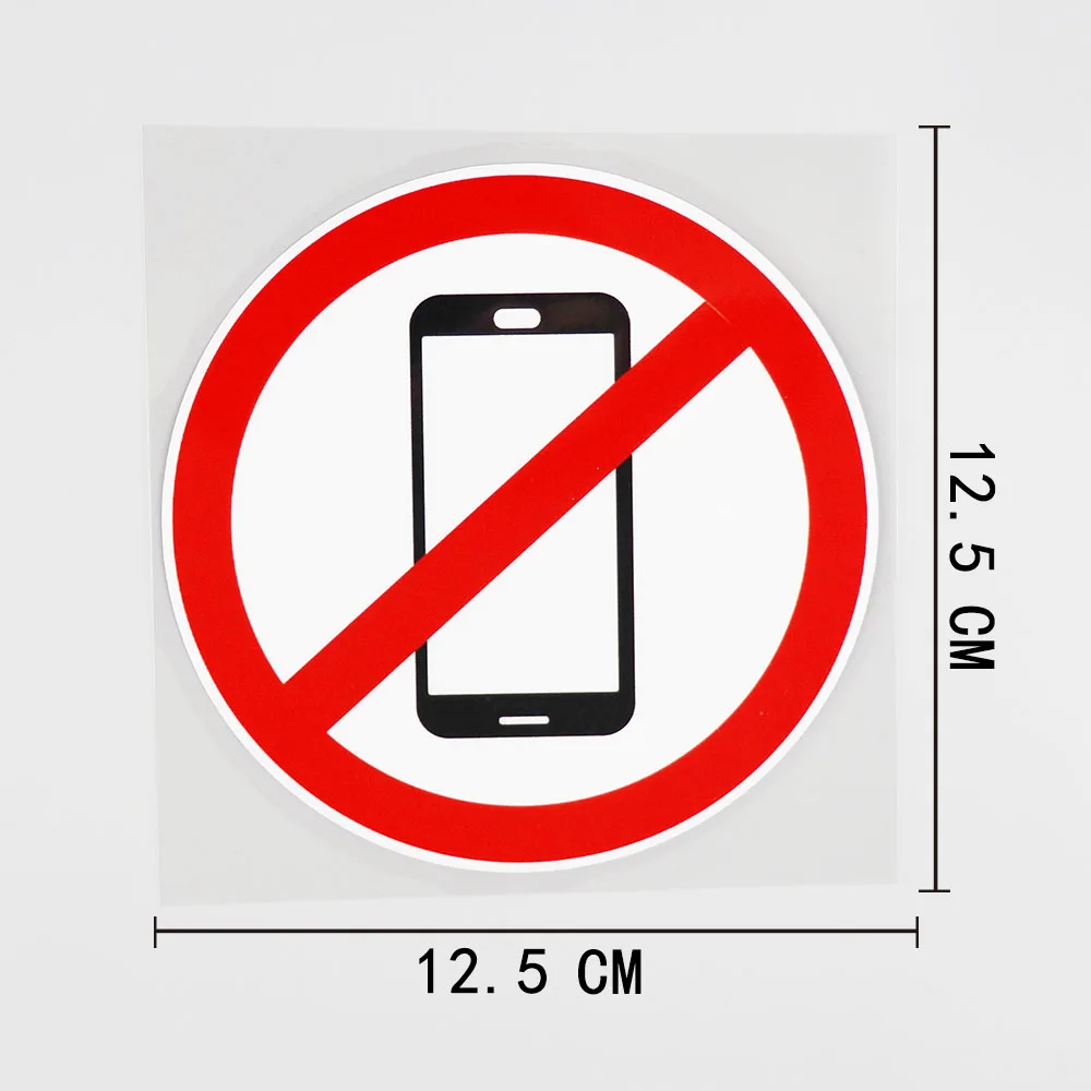 Ikona Mobilnog telefona Zabranjena Disk PVC Naljepnica Auto Oznaka 12,6 cm x 12,5 cm Slika 1