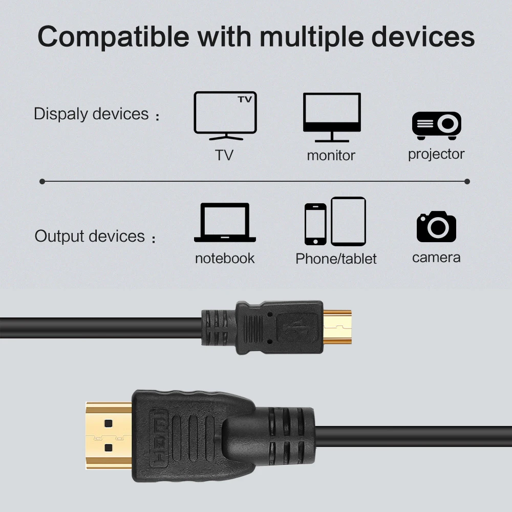 HD Port velike brzine 1,5 m Crni Kabel Micro USB-HDMI-kompatibilnu 1080P HDTV Adapter Za Samsung Galaxy Note 3 Multimedija Slika 2