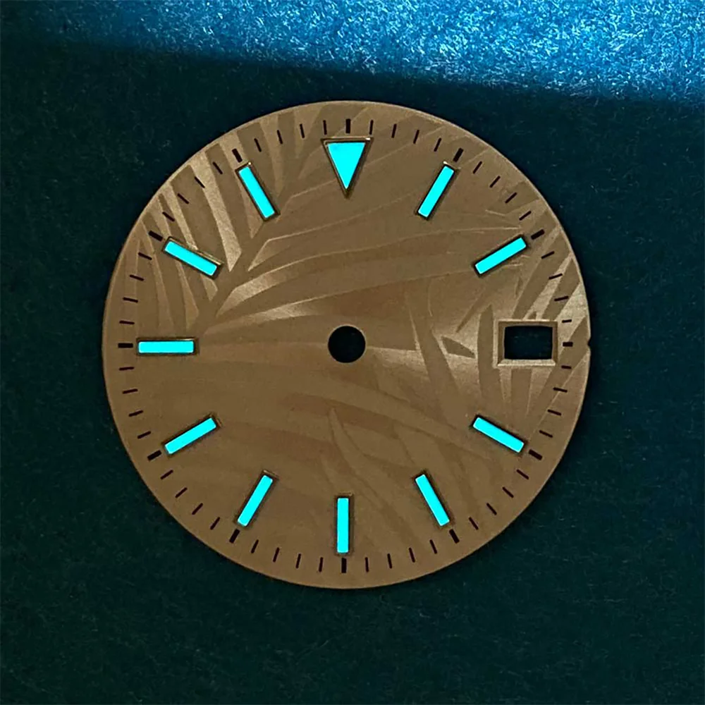 Kreativni brojčanik sata 28,5 mm plavo-zelena Osvijetljeni brojčanik za mehanizam NH35 / 4R / 7S / NH35A Slika 2