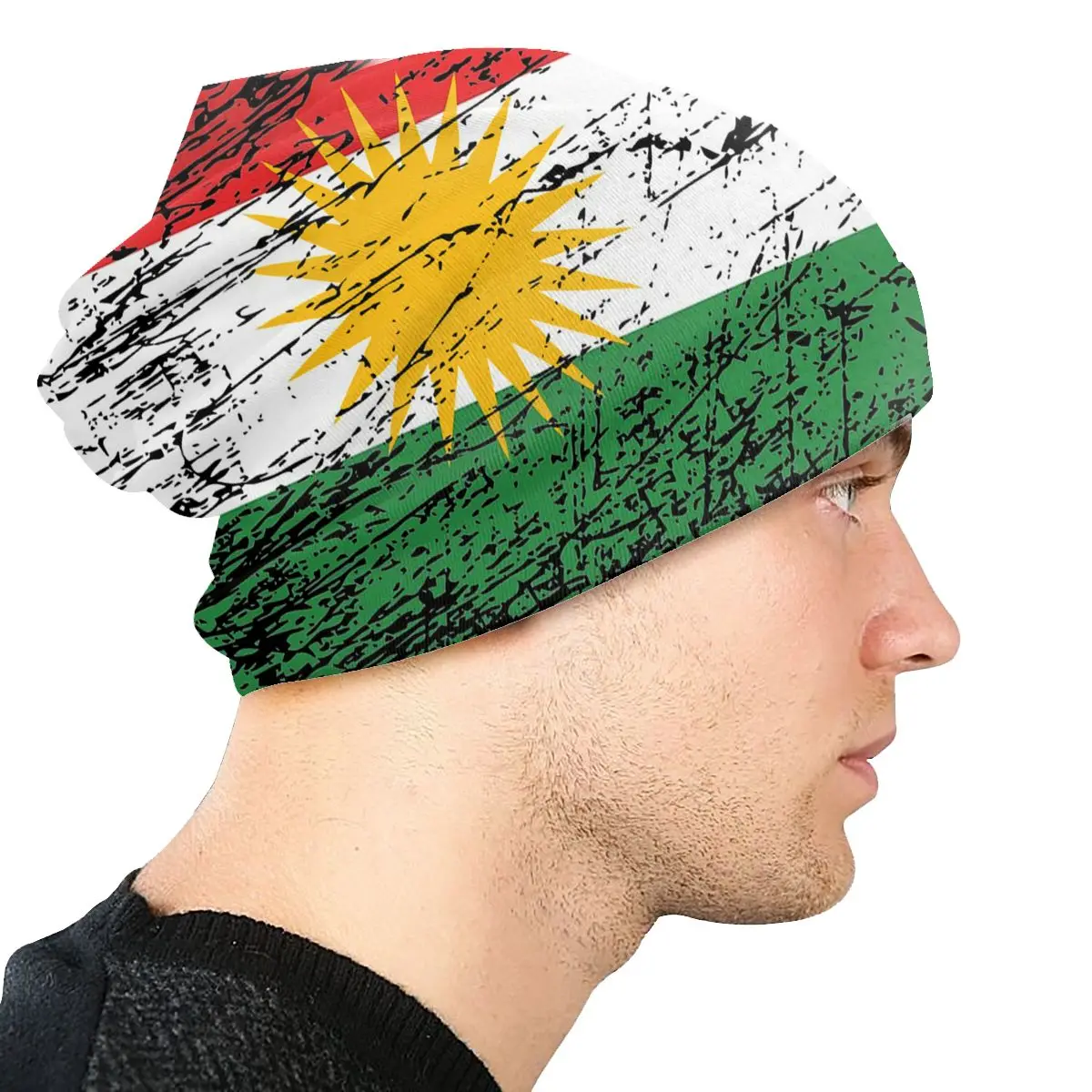 Kurdistan, Kurdski Zastave, Kape s Lubanjama, Kapa, Cool Jesensko-Zimski Vrt Muška Ženska Kapa, Ljetna Toplo Вязаная Kapa Dvostruke namjene Slika 3