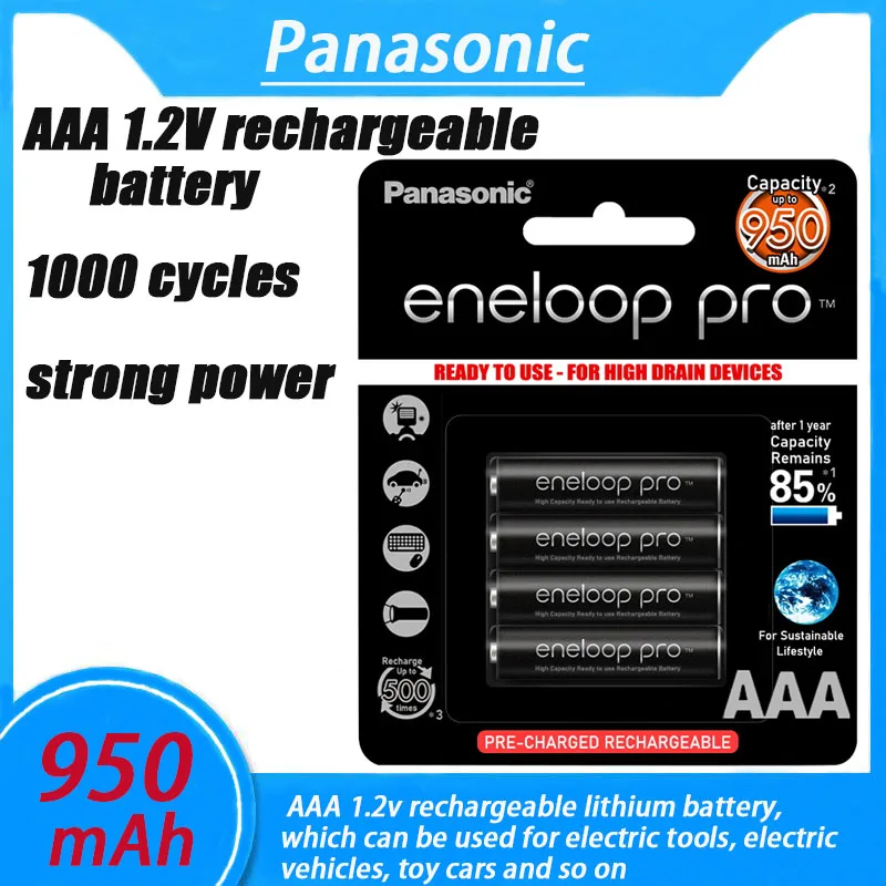 Novi Panasonic Eneloop 950 mah AAA 1,2 U NI-MH Punjive Baterije Za Električne Igračke Svjetiljku Skladište Prethodno Napunjena Baterija Slika 3