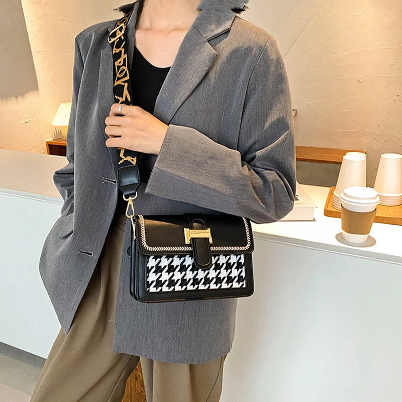 Bolsa de luxo feminina com design em lã, bolsa quadrada de ombro em couro pu, bolsa mensageiro de marca elegante, bolsa de celul Slika 4
