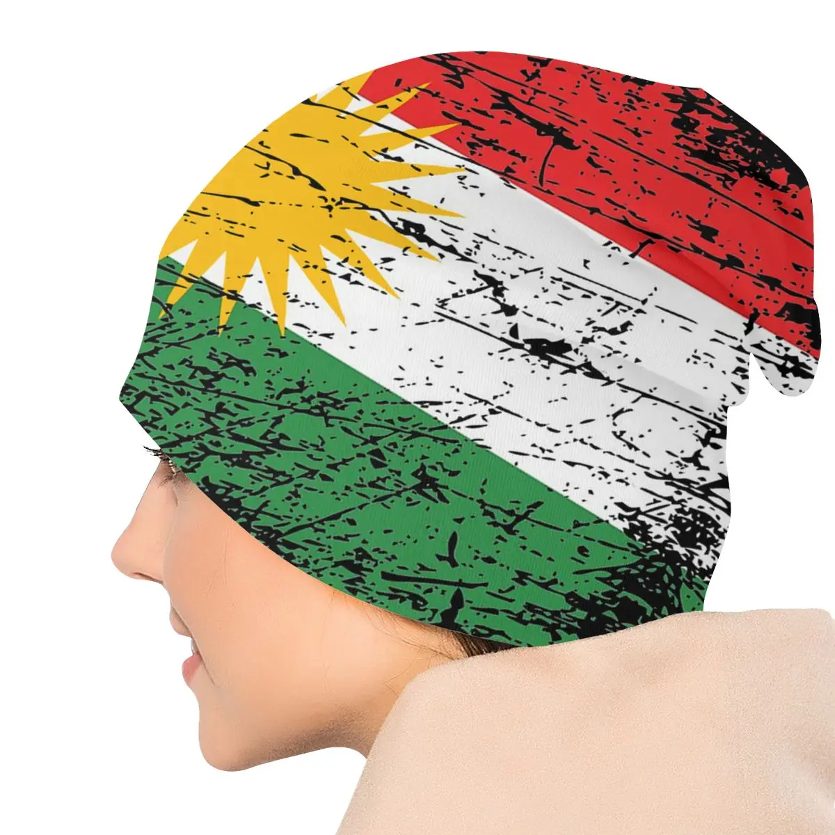 Kurdistan, Kurdski Zastave, Kape s Lubanjama, Kapa, Cool Jesensko-Zimski Vrt Muška Ženska Kapa, Ljetna Toplo Вязаная Kapa Dvostruke namjene Slika 4