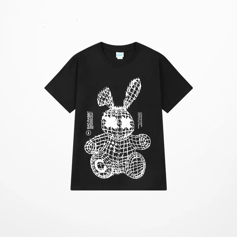 Moda Majica Mashimaro s Cartoonish Loše Zečica, Zabavna Majica Sa po cijeloj površini, Muška Uličnu Odjeću Marke majice Tide, Muška Branded Crna Majica Homme Slika 4