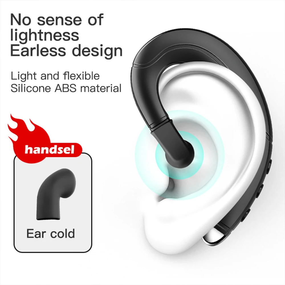 Novi Prijenosni Uho kuka S mjerač Vodljivosti, Bežične Bluetooth Kompatibilne Slušalice, Sportski Vodootporne Handsfree Slušalice S Mikrofonom Slika 4