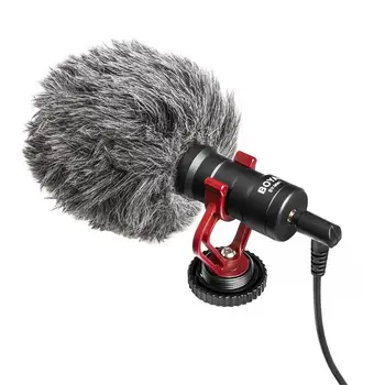 Кардиоидный Mikrofon BOYA BY-MM1 za kamere smartphone DSLR, Snimanje видеоблогов na Youtube, 3,5 mm audio kabelom